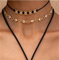 Collana Rue des Mille Donna in Lega metallica Cubic Zirconia GR-039 M4 AU - GR-039 M4 AU